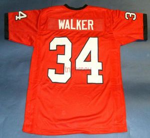 goedkoop aangepaste 34 Herschel Walker Red Jersey genaaid