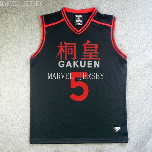 Maillot de basket-ball personnalisé Anime Kuroko No Basuke GAKUEN No.5 Aomine Daiki, Costume de Cosplay, bon marché, NCAA XS-5XL