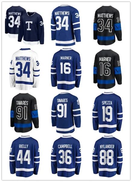 Pas cher personnalisé personnalisé hommes femmes Toronto Maple''Leafs''Hockey Jerseys Auston Matthews 34 Marner 16 John Tavares 91 Nylander 88 Rielly 44 Campbell 36