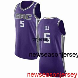 Goedkope Custom De'Aaron Fox #5 Jersey Gestikt Heren Dames Jeugd XS-6XL Basketbal Jerseys