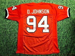 CHEAP CUSTOM DWAYNE JOHNSON MIAMI HURRICANES JERSEY THE ROCK BALLERS OLM ou personnalisé n'importe quel nom ou numéro de maillot