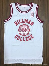 Goedkope Custom Dwayne Wayne 9 Hillman College Theater Basketbal Jersey Witte Stitched Pas Any Name Name Men Women Youth XS-5XL
