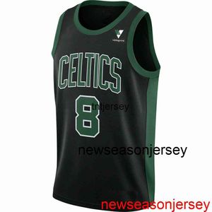 Pas cher personnalisé Kemba Walker # 8 noir Swingman Jersey cousu hommes femmes jeunesse XS-6XL maillots de basket-ball