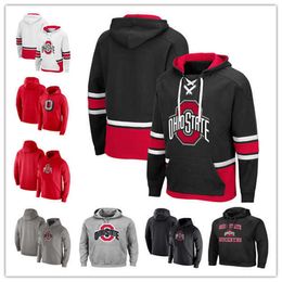 Pas cher Personnalisé Homme College Football Ohio State Buckeyes OSU Sweats Pullover Hoodies Jersey Rouge Blanc Noir Gris Alternate Stitched Siz