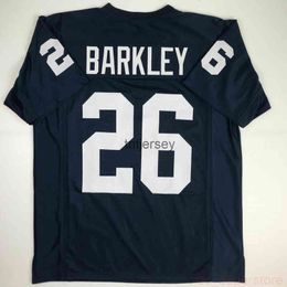GOEDKOPE CUSTOM Nieuwe SAQUON BARKLEY Penn State Blue College Stitched Football Jersey XL of custom elke naam of nummer jersey
