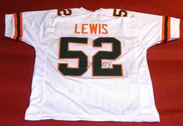 JERSEY BLANC RAY LEWIS MIAMI HURRICANES PERSONNALISÉ BON MARCHÉ ou maillot personnalisé avec n'importe quel nom ou numéro