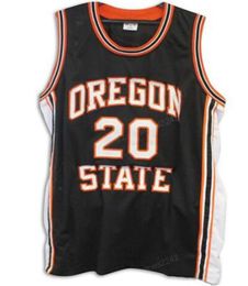 Pas cher personnalisé rétro # 20 Gary Payton Oregon State Beavers Basketball Jersey hommes noir orange Ed toute taille 2xs-3xl 4xl 5xl nom numéro