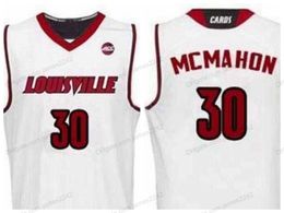 Personalizado Retro # 30 Ryan McMahon College Basketball Jersey Hombre Cosido Blanco Cualquier tamaño 2XS-5XL Nombre y número de calidad superior