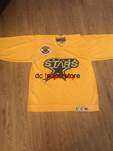 Pas cher personnalisé Staes CCM Vintage Hockey jaune maillot point ajouter n'importe quel numéro nom hommes enfant maillots de HOCKEY XS-5XL