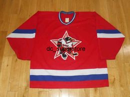 pas cher personnalisé Vintage CCM UCKA HC CSKA Moscou Russie Armée Rouge Hommes KHL Hockey JERSEY Stitch ajouter n'importe quel nom de numéro HOMMES KID HOCKEY JERSEYS XS-5XL