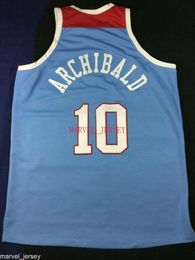 Goedkope Custom Vintage Nate Archibald # 10 Basketbal Jersey Stitched Men's XS-5XL NCAA