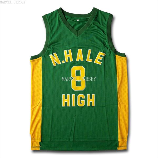 barato personalizado Wiz Khalifa # 8 N.Hale High School Green Basketball Jersey Envío rápido XS-5XL NCAA
