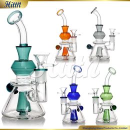 7,8 inch Dab Rig Oil Rigs kleurrijke hand geblazen pyrex glazen bong rookwaterpijp met 14 mm gewricht moederdag cadeau