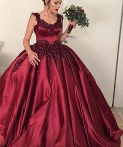 Pas cher rouge foncé Quinceanera robe dentelle Appliques formelle princesse douce 16 ans filles bal fête Pageant robe grande taille sur mesure
