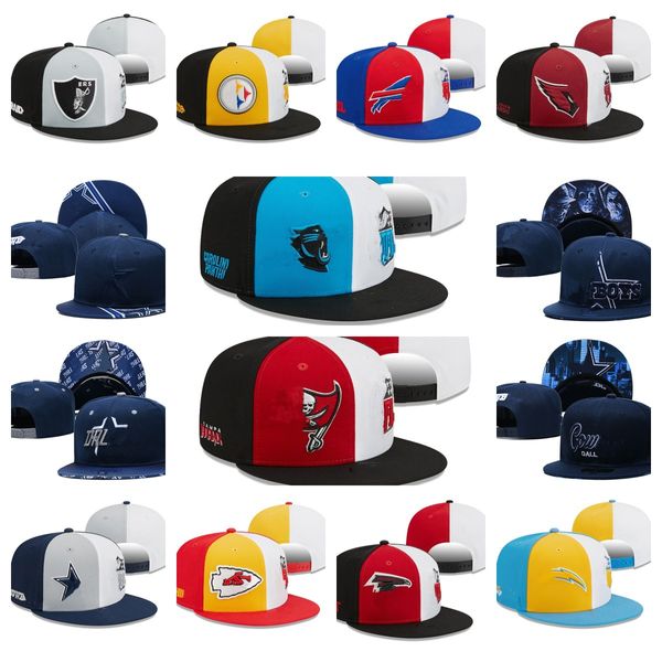 Chapeaux Snapbacks de créateurs bon marché Chapeau de balle réglable Baseball Plat Chapeau adulte Tous les logos de l'équipe Broderie Basketball Sports de plein air Hip Hop Bonnets ajustés Ordre de mélange