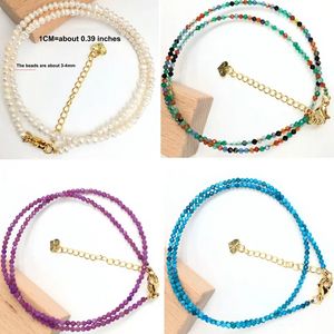 Pierres précieuses à facettes 2-3mm perles collier Bracelet Quartz cristal agate perle naturelle aigue-marine hommes femme bijoux cadeau de fête bijoux de modeBracelets pierres précieuses