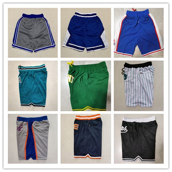 Just Don New Pocket Baseball Shorts Casual Sports Hip Pop Pant avec poches Zipper Sweatpants Respirant Gym Training Beach Pants Short NY San Diego Kekambas S-XXXL