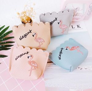 Moda barata mujer flamingo carteras niños escuela moiney bolsa pequeño animal estampado cremallera bolsas encaje llavero novey niña bolsa de regalo