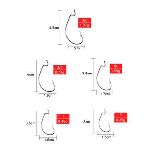 50 stks/100 stks Zeehaken Visserijdoos Offset Haak 2 -3/0 Karper Snap Vissen Grote Haken Tackles Accessoires Vishaak Vissen Vishaken offset vishaken doos