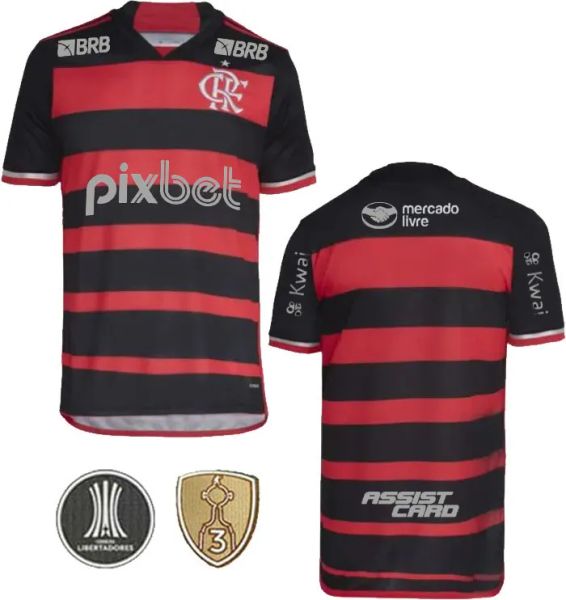 Maillot de football FlamengoS pas cher 24 25 PEDRO GABI DE ARRASCAETA maillots de football DE LA CRUZ GERSON B.HENRIQUE maillot version joueur 2024 2025