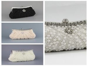 Pas cher Plein Perles Cristal Perlé De Mariée De Mariage Sacs À Main Soirée Une Épaule Petite Pochette Dîner Sacs Blanc Ivoire Pin4681746