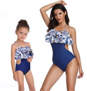 dames fille pas cher 2020 séparons haut de maillot de bain femme bikini avec cintrées parent-enfant volants vêtements de bain Bikini Set yakuda souple kid élégant