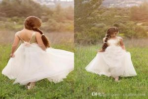 Sequinas de oro baratas vestidos de niñas de flores para bodas vestidos de concurso sin respaldo longitudes princesas para niños de princesa