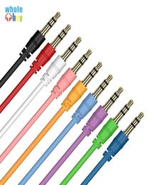 Câble bon marché bon cadeau Aux mâle à un câble audio masculin audio coloré 3 5 mm Jack plug câble pour casque mp3 jetable 300pc7496049