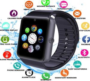 Goedkope GT08 Andriod smartwatch met Sim Card Slot Android Smart Watch voor Samsung en Andriod Smartphones Bracelet Bluetoo5237286