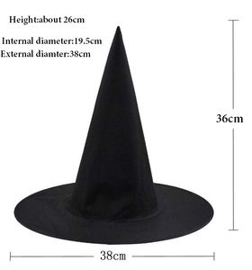 Barato del partido del traje de Halloween Negro Sombreros de la bruja Promoción fresco de niños de los niños del traje adulto del partido Oxford Puntales Cap LIBRE al por mayor de DHL