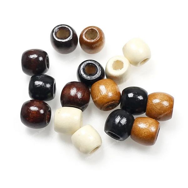 100 unids/lote cuentas sueltas de madera Natural Vintage 10mm 12mm café/marrón/Beige agujero grande cuentas espaciadoras de madera ovaladas accesorios de joyería DIY joyería de modaBeads natural wood