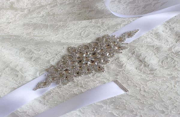 Pas cher en stock ceintures de mariée ceintures taille cristal fille robes de bal femmes ceintures ivoire blanc Blush ruban prêt à expédier6578586