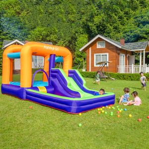 Toboggan gonflable bon marché, maison de rebond, château, toboggan gonflable avec fosse à balles, panier de basket-ball, plusieurs plaisirs pour enfants, jeu en plein air, anniversaire, maison de jeu intérieure