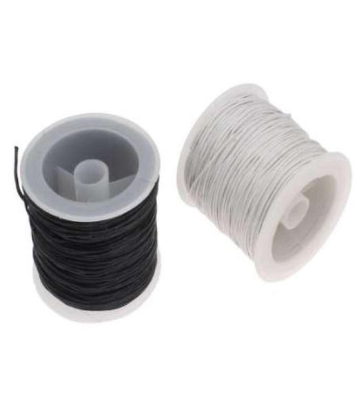 Accesorios de cable de joyería baratos Making para pulsera de collar Cordón blanco de cera negro Cordel de ropa de lino 1 mm 30yardspool7319718