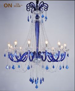Lampe de lustre en cristal K9 pas cher avec bougie en rouge / bleu / or / noir pour salon salle à manger lustres de cristal décoration lumières lustres