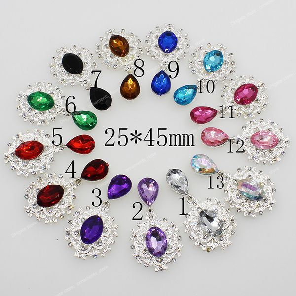 NDélicate broche brillante 45*25mm 10 pièces/ensemble accessoires en cristal mode magnifique Invitation de mariage vacances décoration créative fabrication de bijoux bijoux