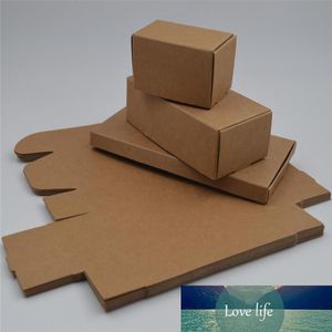 Embalaje de regalo Kraft barato, caja de regalo de papel de cartón, pequeña caja de papel artesanal de jabón natural hecha a mano, caja de embalaje de cartón kraft