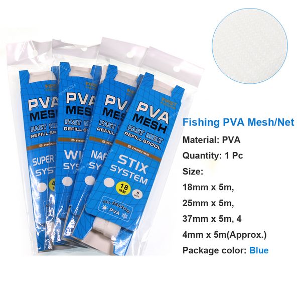 Mesh de PVA de pesca de carpas para el alimentador de la tierra de agua soluble pva neta de pesca apareja de pesca de carpas de pesca enrudora