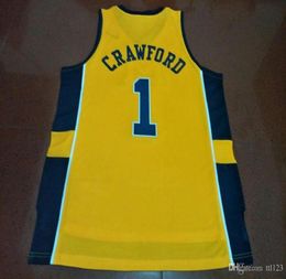 Pas cher hommes 1 Jamal Crawford Michigan Wolverines College maillot taille S4XL ou personnalisé n'importe quel nom ou numéro jersey8890157