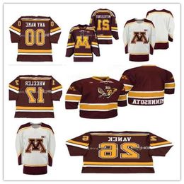 Jersey de hockey Minnesota Gophers para hombre barato 17 Blake Wheeler 4 Erik Johnson 9 Kyle Okposo 26 Thomas Vanek 5 Nick Leddy 21 Casey Mittelst 43