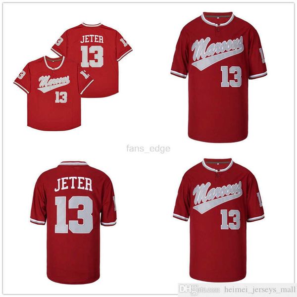 Jersey de béisbol para hombre barato cosido ## 13 JETER MAROONS HS Central High School Maroons Jerseys S-3XL