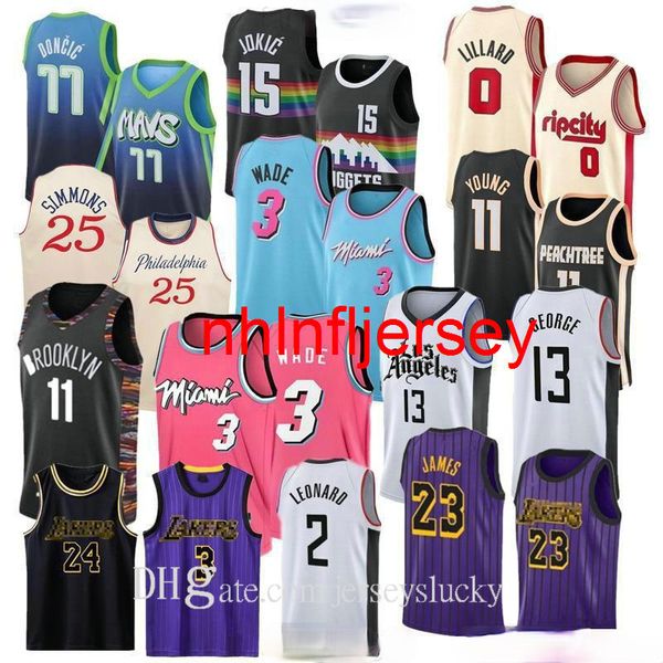 Hombres baratos Dwyane Jimmy Wade Butler Jerseys LeBron Tyler James Herro Morant Leonard Nunn Davis Mitchell Harden Cosido Camisa Tamaño S-2XL