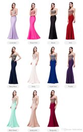 Mermaid barato PROM Sheer Jewel Neck Vestidos largos Ilusión Vestidos de fiesta longitudes de piso de espalda en stock CPS262