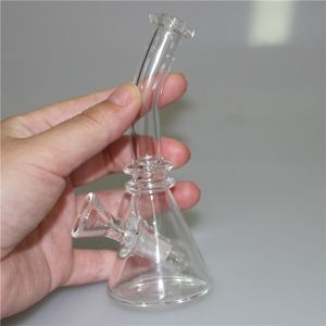 Mini verre Bongs Dab Rigs narguilé 10mm joint femelle avec bol en verre petit barboteur bécher bong conduites d'eau plate-forme pétrolière