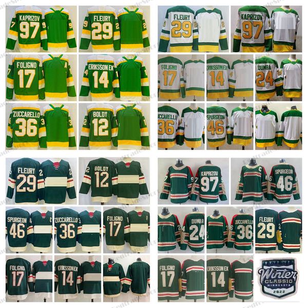 2023 Reverse Retro 97 Maillots de hockey Kirill Kaprizov Classique d'hiver 29 Marc-André Fleury Matt Dumba Mats Zuccarello Jared Spurgeon Marcus Foligno Eriksson Ek Boldy