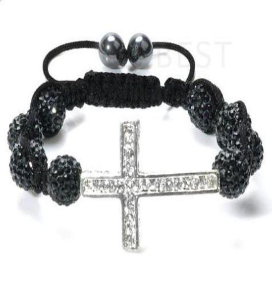 bon marché! 10mm noir micro pavé cz Disco disco boule perles bracelets OMN femmes cristal Shamballa Bracelet bijoux en gros chaud hotsale4328607