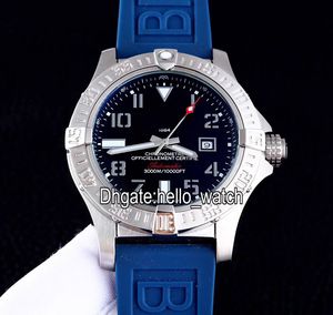 Goedkope Nieuwe II SeaWolf A1733110 Black Dial Automatic Mens Horloge Stalen Case Blauw Rubber Riem Gents Sport Horloges Hoge Kwaliteit Hallo_Watch