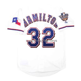 Pas cher NOUVEAU Josh Hamilton 2010 World Series Jersey XS-5XL 6XL maillots de baseball cousus Retro