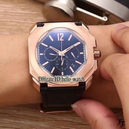 Goedkope Nieuwe OCTO Velocissimo 102115 BGOP41BGLDC Rose Gold Japan VK Quartz Chronograaf Herenhorloge Rubberen Band Goedkope Nieuwe Gents Watche213E