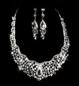 Pas cher nouveaux bijoux de mariage le magnifique Gatsby mariée demoiselle d'honneur cristal bracelet ensemble bijoux de mariée perles de luxe bracelets collier 6853289